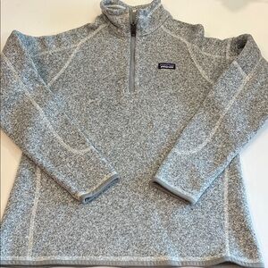 Patagonia - big kid 16-18, Heather Gray Better Sweater, 3/4 zip